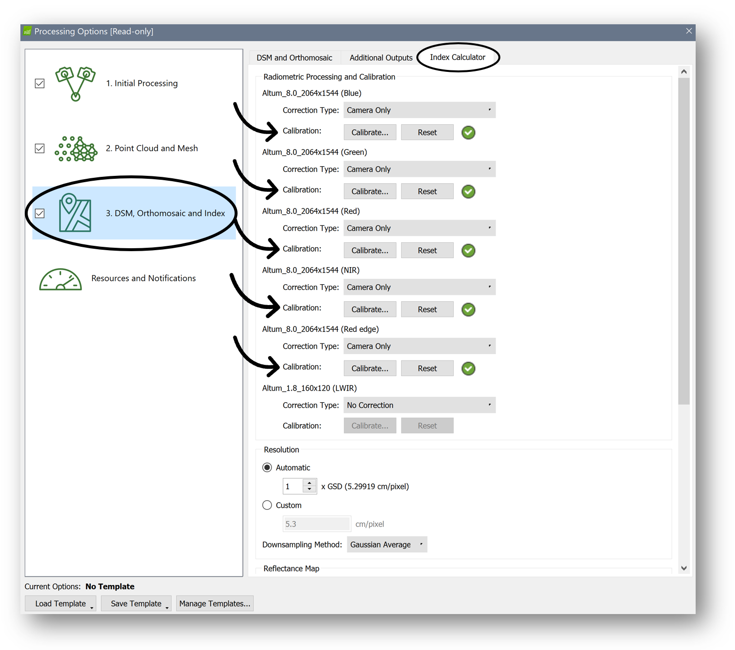 Processing options